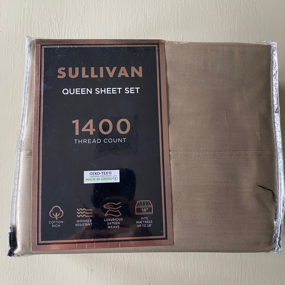 Sullivan 1400 thread count Queen sheet set NEW